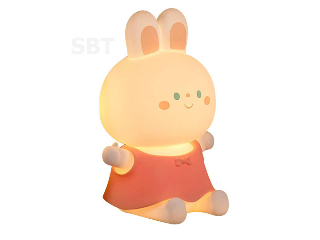 چراغ خواب سیلیکونی، لمسی و تایمر دار شارژی طرح خرگوش