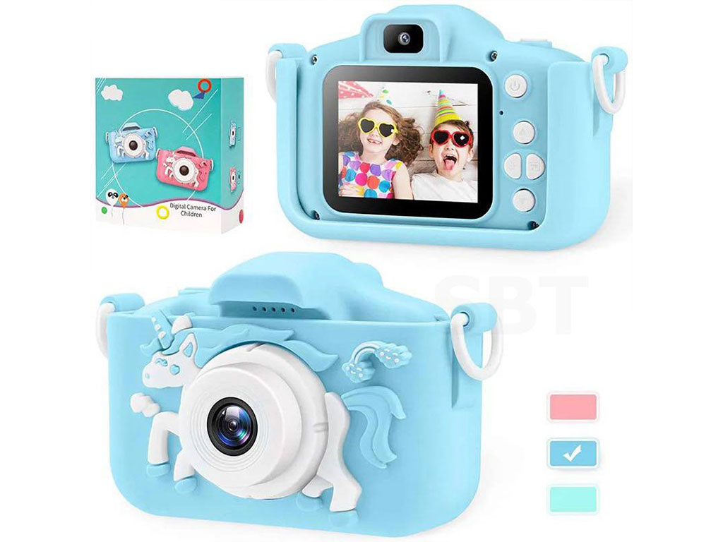 دوربین عکاسی دیجیتال شارژی دخترانه طرح یونیکورن با قابلیت پشتیبانی از کارت حافظه