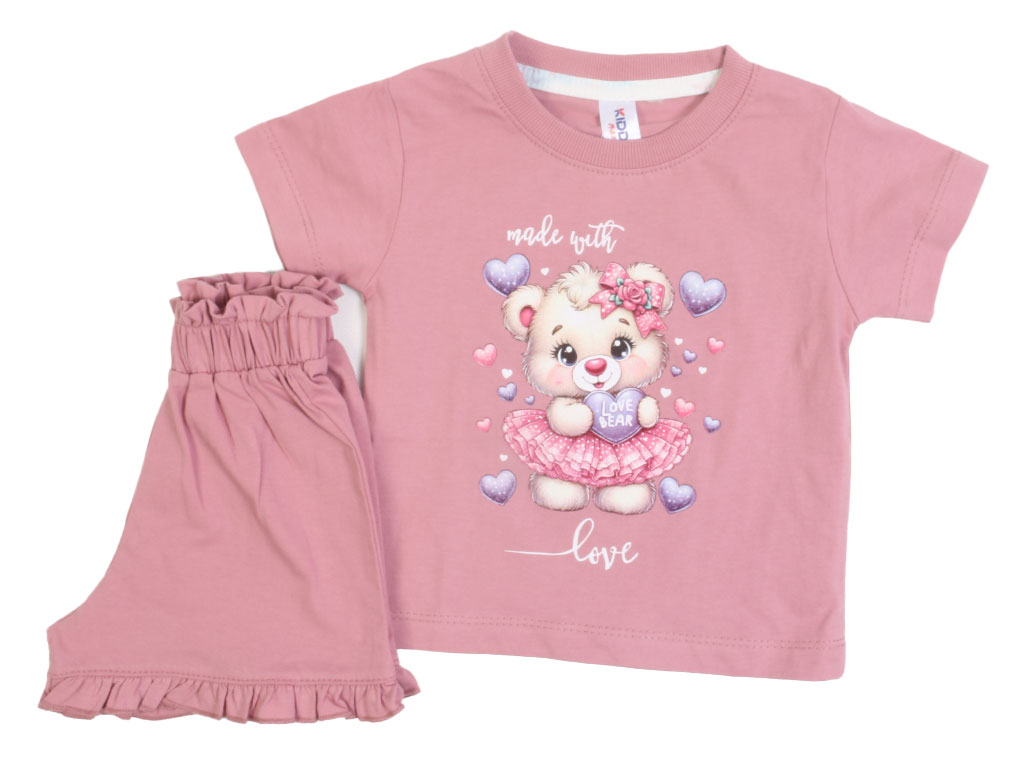 تیشرت و شلوارک دخترانه طرح خرس کیدومکسkido max