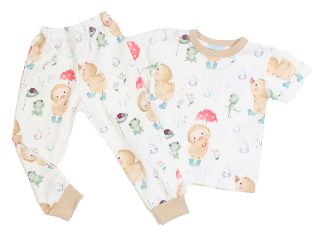 تیشرت و شلوار راحتی بچه گانه طرح اردک و قورباغه کیدومکس kido max