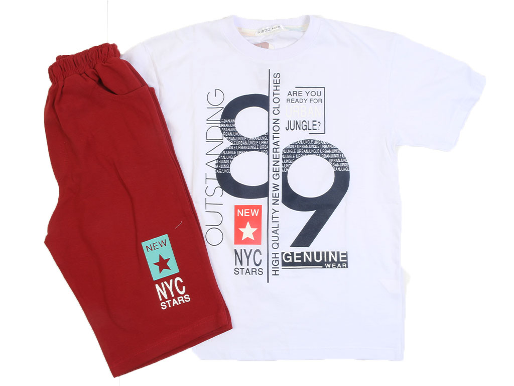 تیشرت و شلوارک پسرانه طرح کلمات انگلیسی کیدومکس kido max