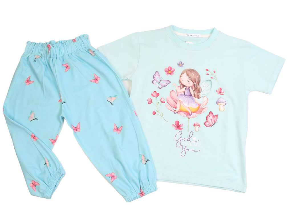 تیشرت و شلوارک راحتی دخترانه طرح دار کیدومکسkido max