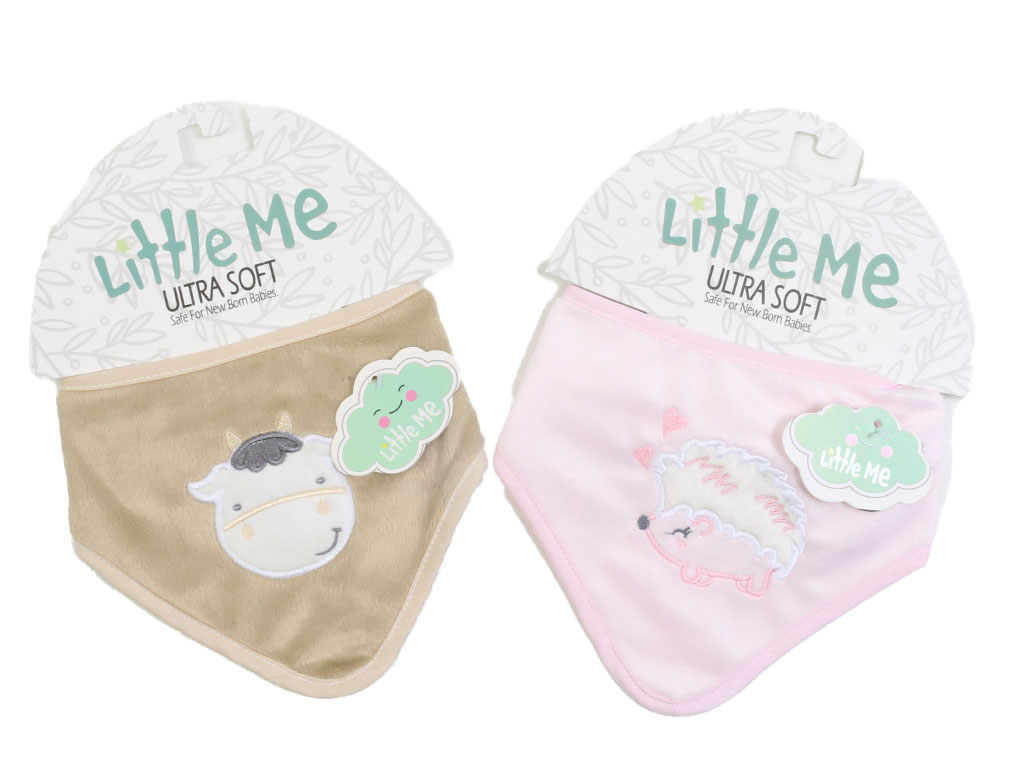 پیشبند دستمال گردنی نوزادی مخمل حوله ای طرح حیوانات لیتل می little me