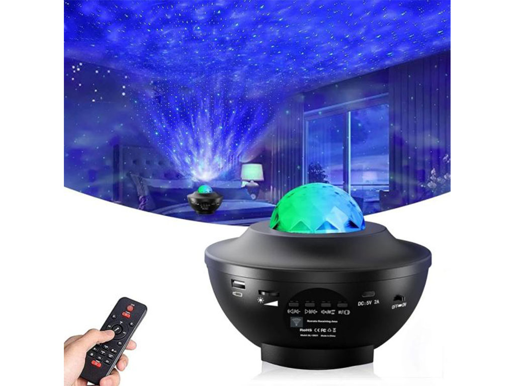 چراغ شب خواب و رقص نور گلکسی بلوتوثی دارای اسپیکر (برقی)