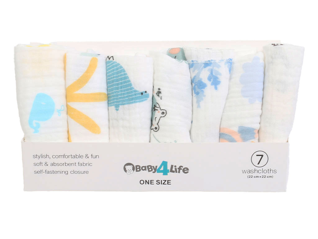 پک دستمال دهان 7 عددی نوزادی بیبی فور لایف baby 4 life