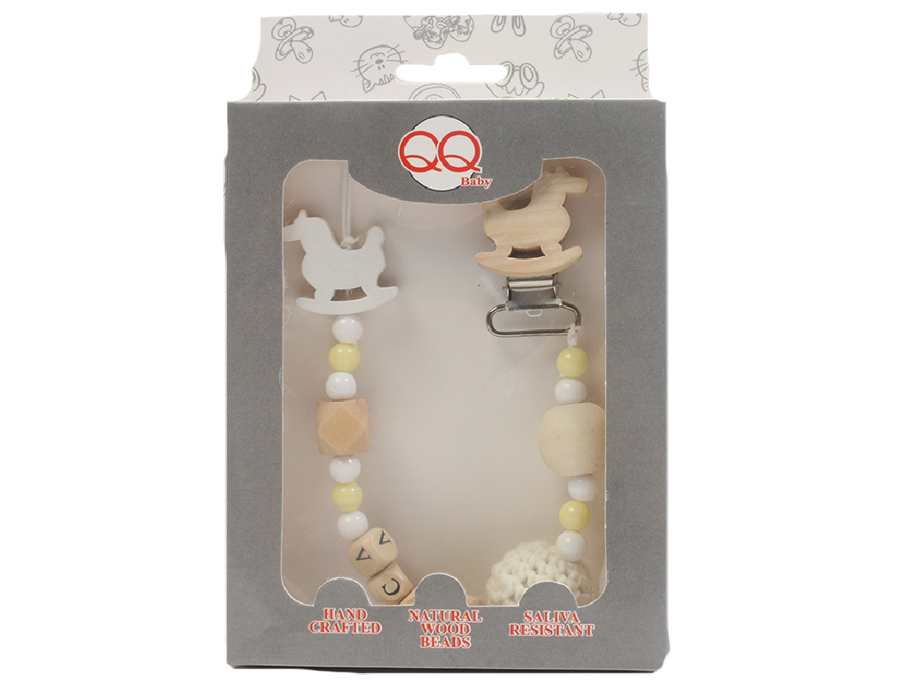 بند پستانک چوبی نوزادی کیو کیو بیبی QQ Baby