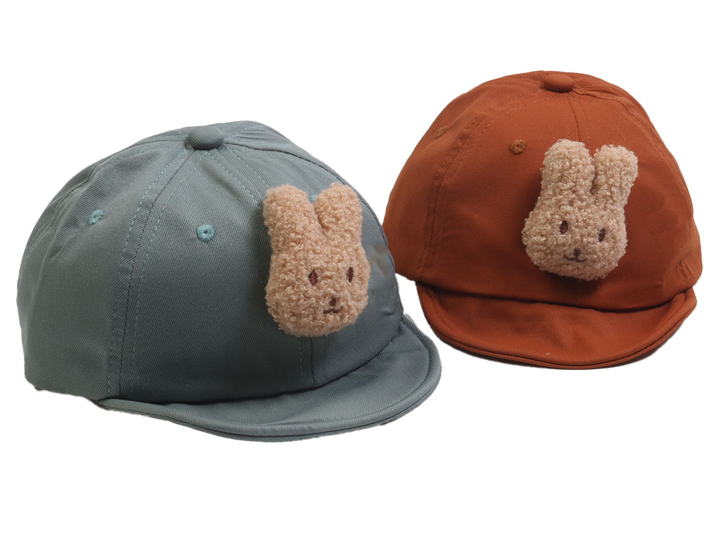 کلاه لبه دار بچه گانه طرح گلدوزی شده خرگوش (دور سر47 سانتی متر)