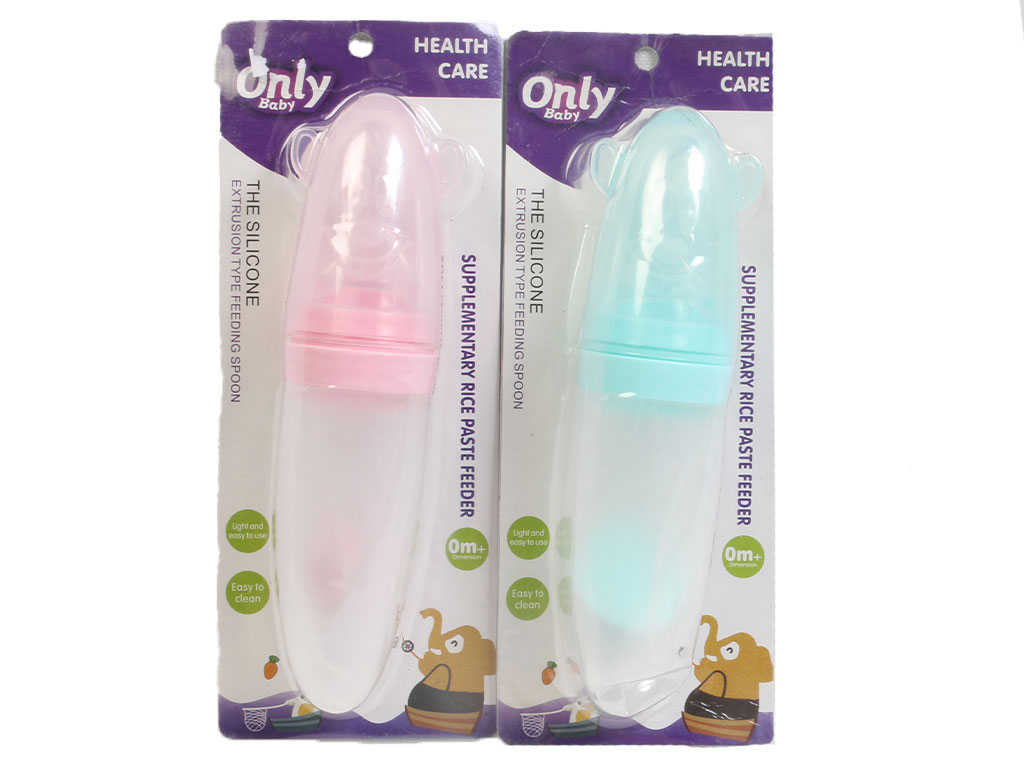 سرلاک خوری نوزادی سیلیکونی حجم 110 میل به همراه پیمانه انلی بیبی only baby