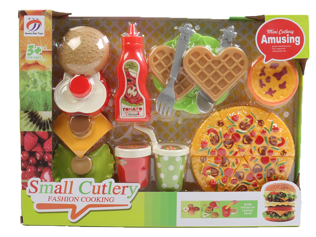 ست فست فود و همبرگر همراه با پیتزای برشی 22  تکه اسباب بازی