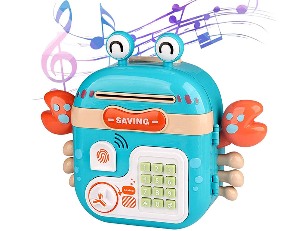 قلک و گاوصندوق موزیکال اسباب بازی طرح خرچنگ 