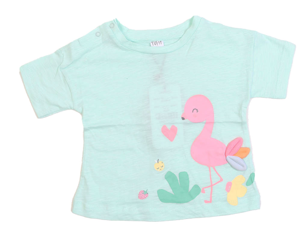 تیشرت نوزادی دخترانه طرح فلامینگو تافی tuffy