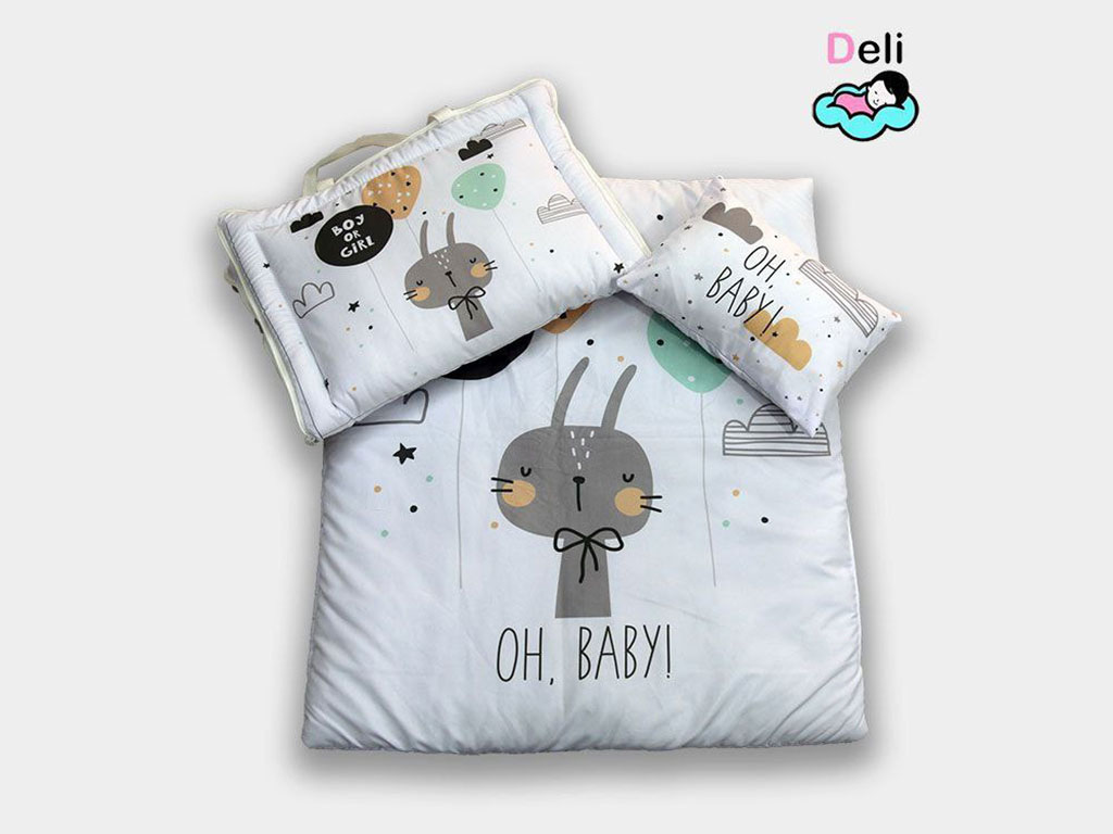 سرویس خواب نوزادی 3 تکه طرح خرگوش و بادکنک