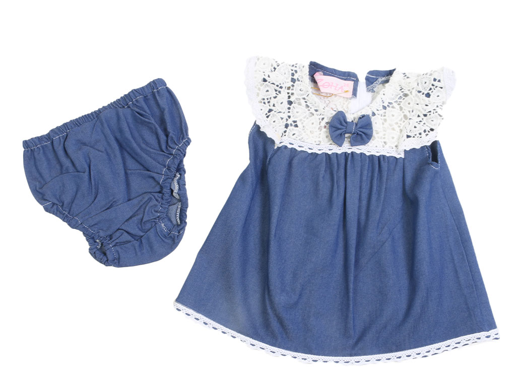 سارافون و شورت نوزادی دخترانه طرح جین