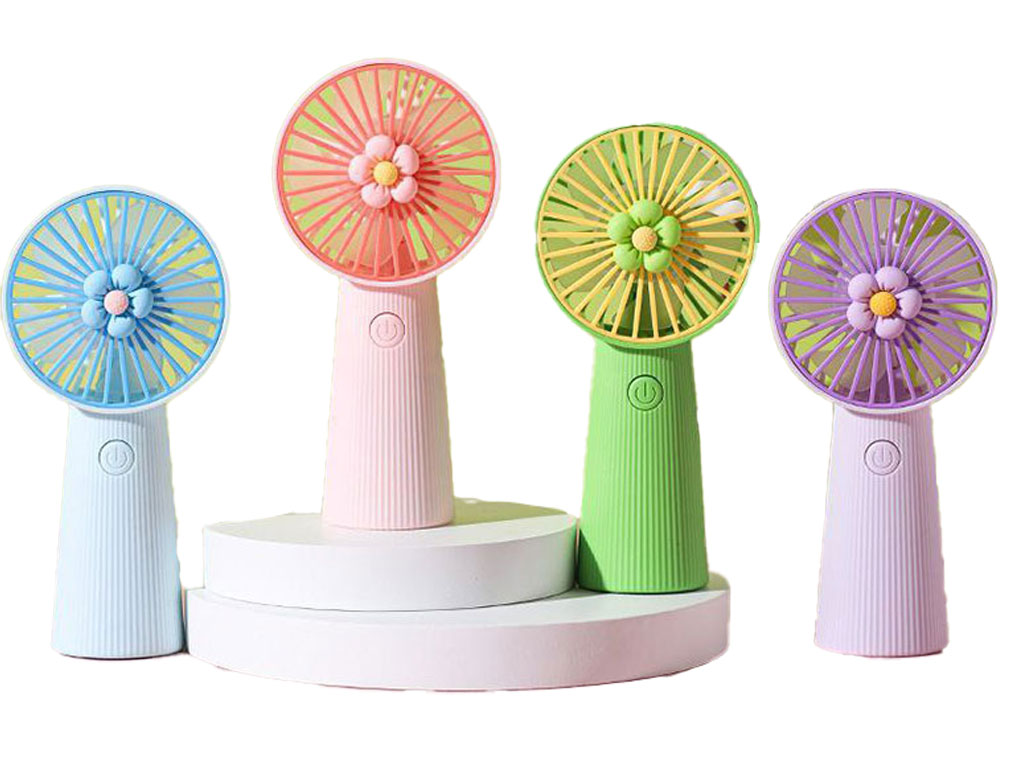 مینی پنکه مدل دستی و رومیزی قابل شارژ طرح گل