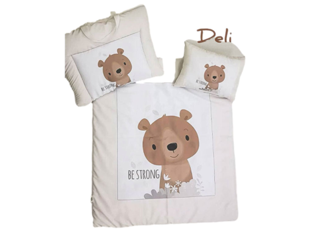 سرویس خواب سه تکه نوزاد و کودک طرح خرس دلی deli