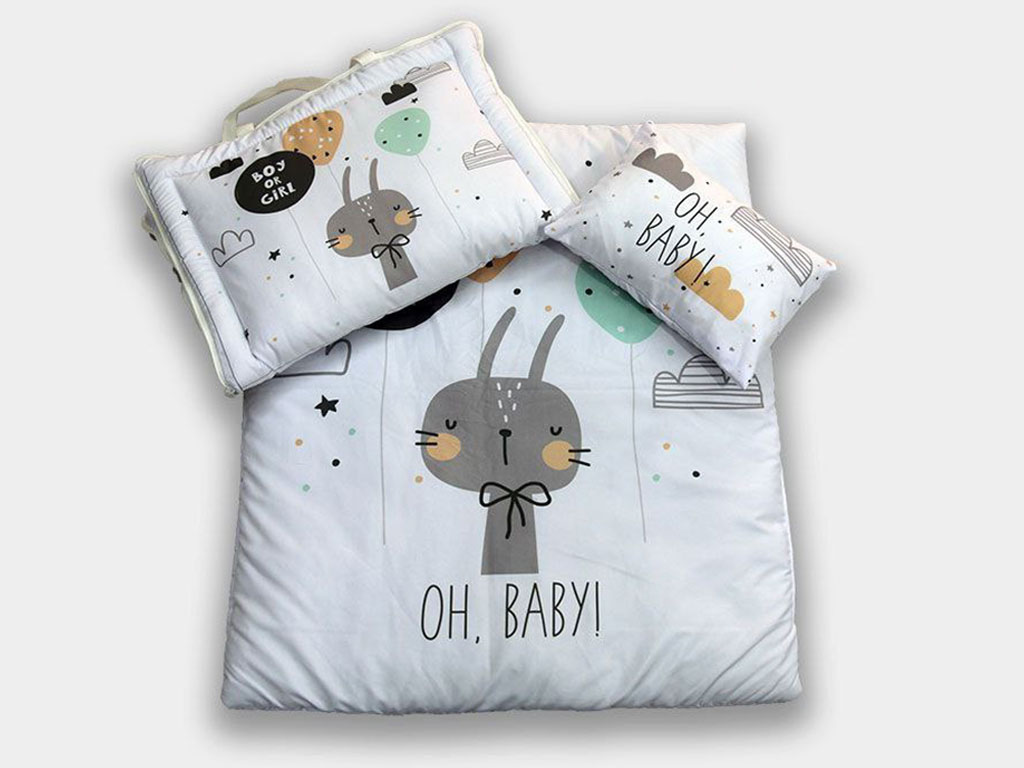 سرویس خواب نوزادی 3 تکه طرح خرگوش و بادکنک دلی deli