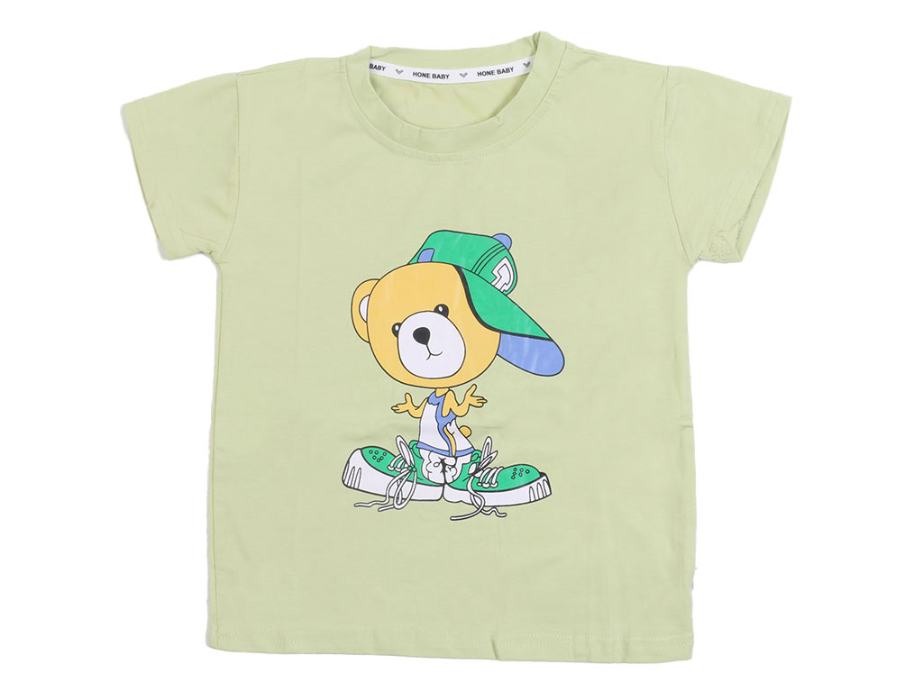 تیشرت پسرانه طرح تدی کلاهدار هان بیبی hone baby