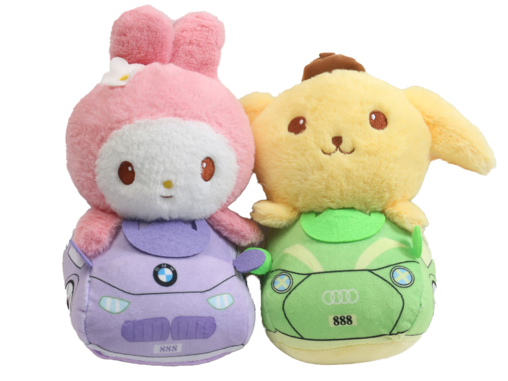 عروسک پولیشی طرح خرگوش ماشین سوار مدل کارتونی