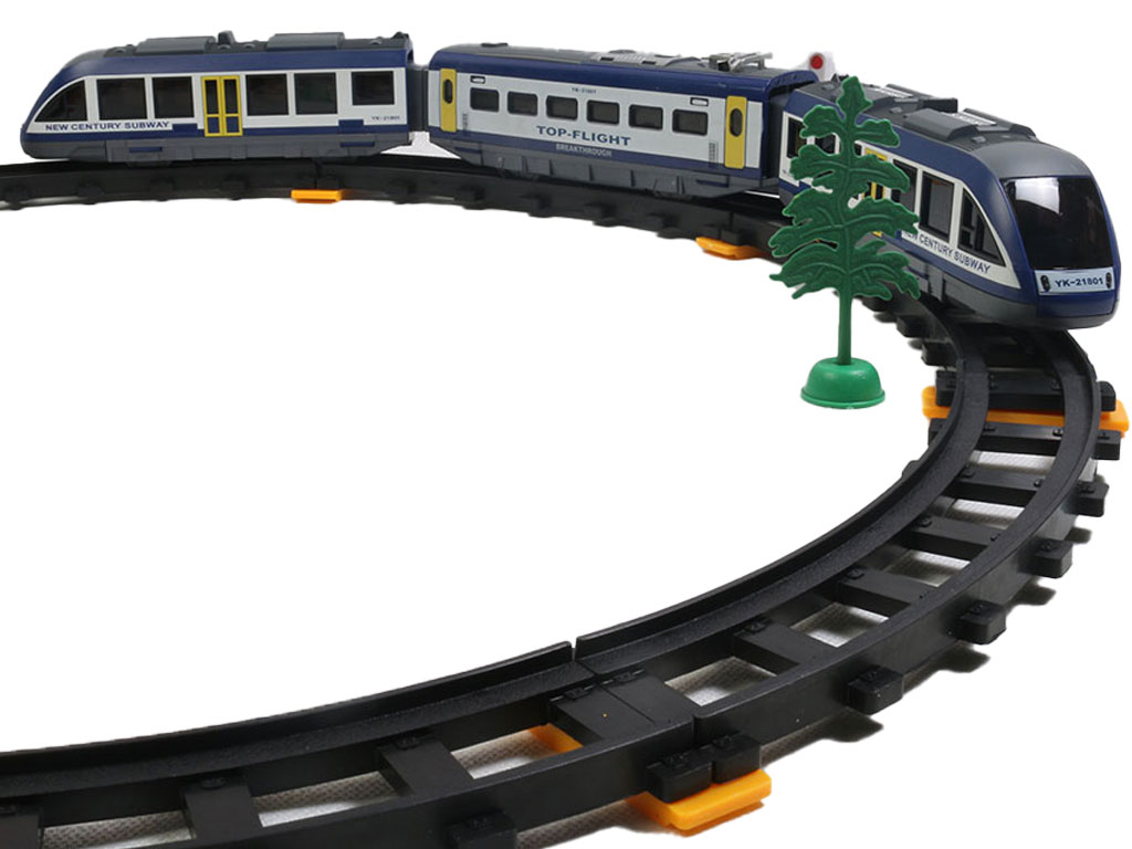 قطار ریموت کنترلی موزیکال و چراغ دار با حرکت دو طرفه روی ریل (30 تکه)