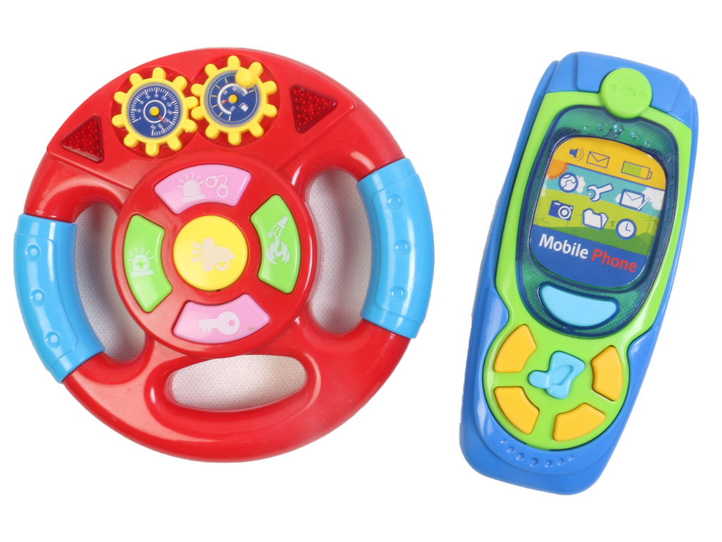 ست موبایل و فرمان ماشین موزیکال و چراغ دار اسباب بازی