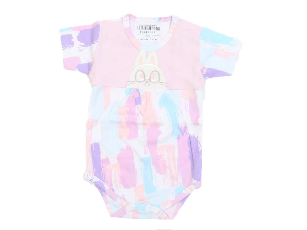 بادی نوزادی دخترانه آستین کوتاه طرح رنگین کمان به آوران behavaran