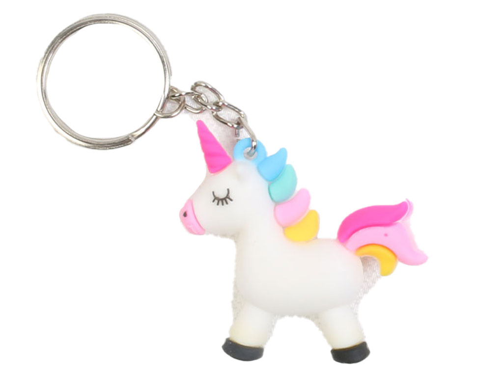 جاکلیدی طرح اسب تک شاخ (یونیکورن) با یال رنگی
