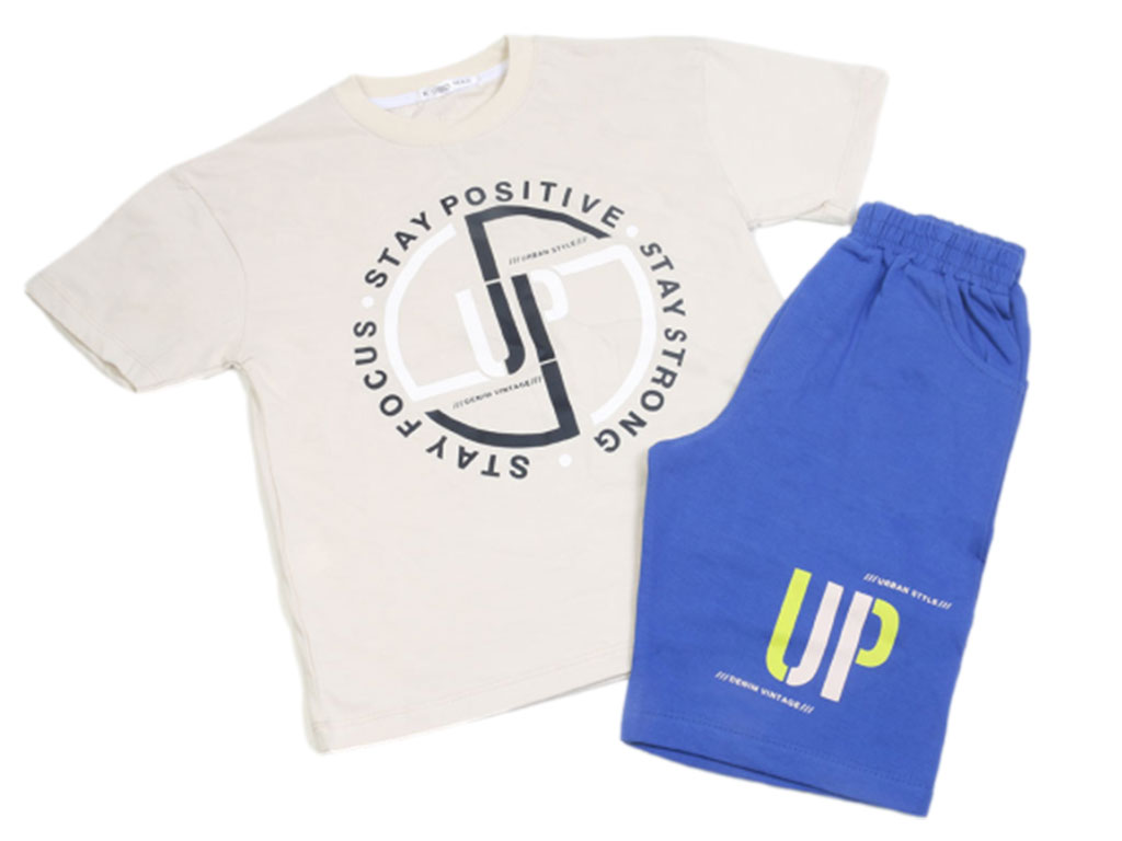 تیشرت و شلوارک پسرانه طرح کلمات انگلیسی کیدومکس kido max