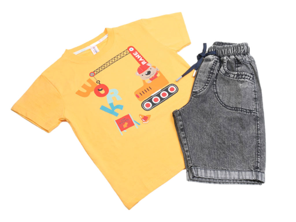 تیشرت و شلوارک پسرانه طرح وسایل نقلیه کیدومکس kido max