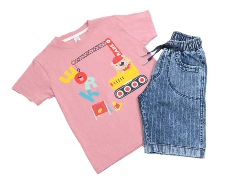 تیشرت و شلوارک پسرانه طرح وسایل نقلیه کیدومکس kido max