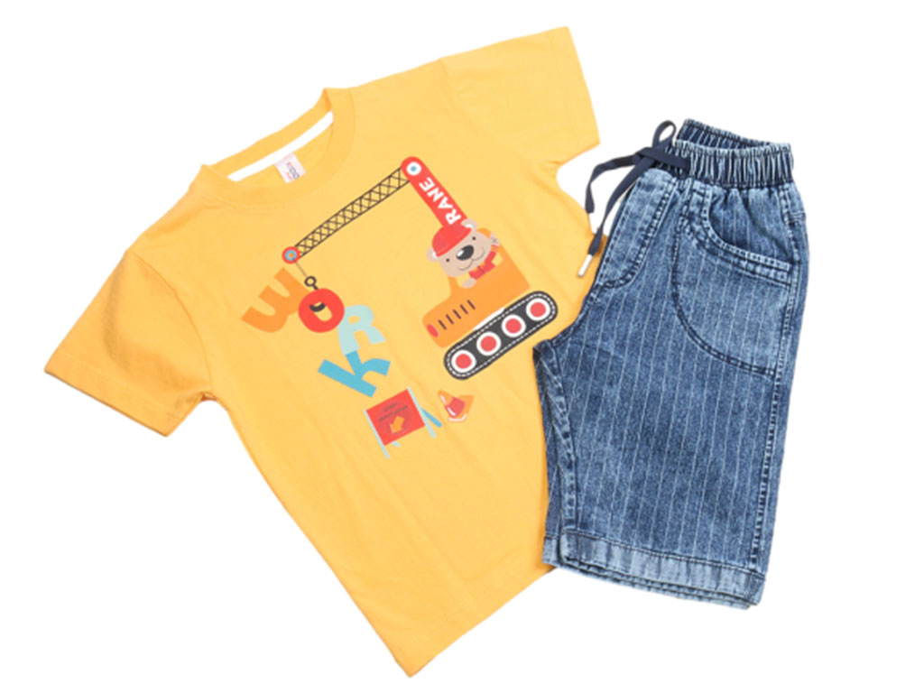 تیشرت و شلوارک پسرانه طرح وسایل نقلیه کیدومکس kido max