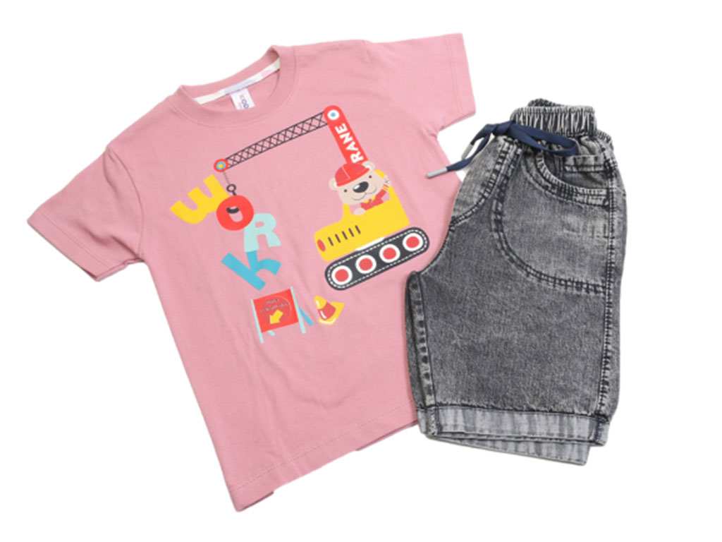 تیشرت و شلوارک پسرانه طرح وسایل نقلیه کیدومکس kido max