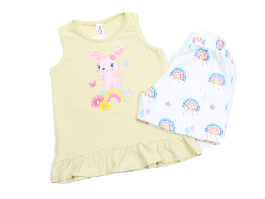 تاپ و شلوارک راحتی دخترانه طرح خرگوش کیدومکس kido max