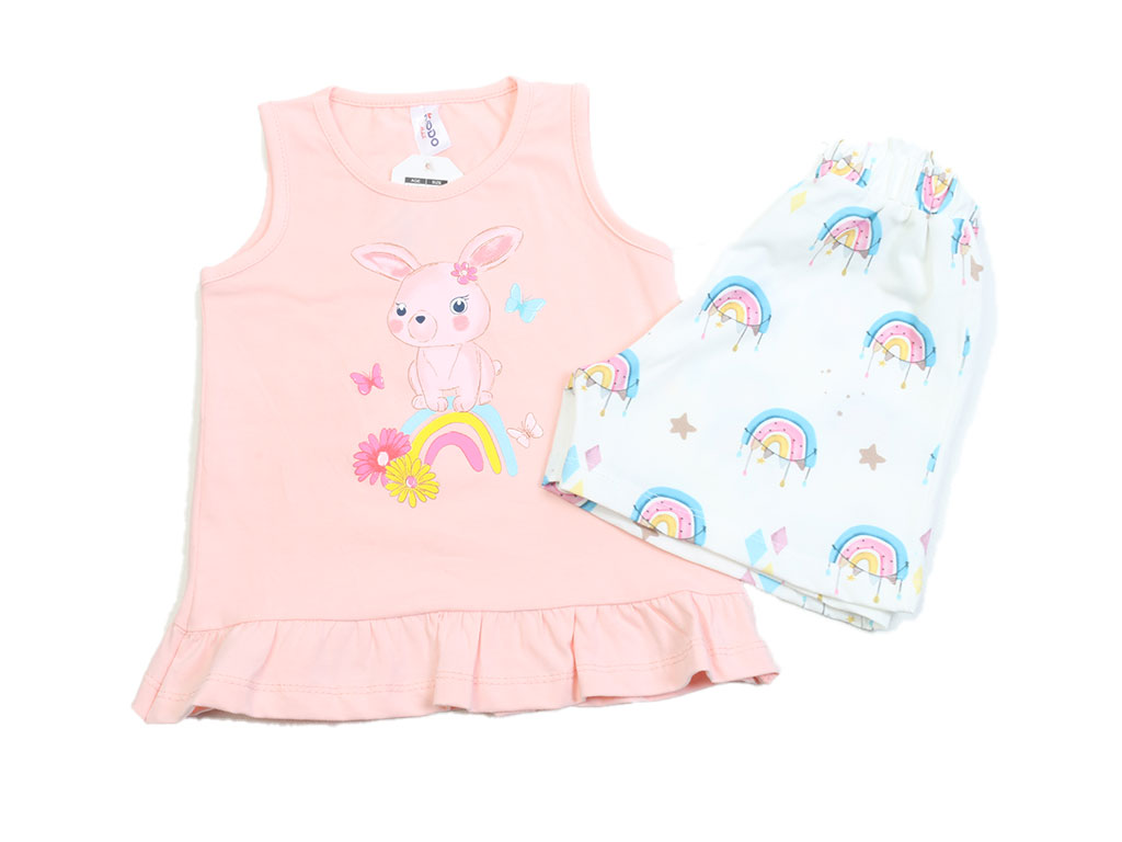 تاپ و شلوارک راحتی دخترانه طرح خرگوش کیدومکس kido max