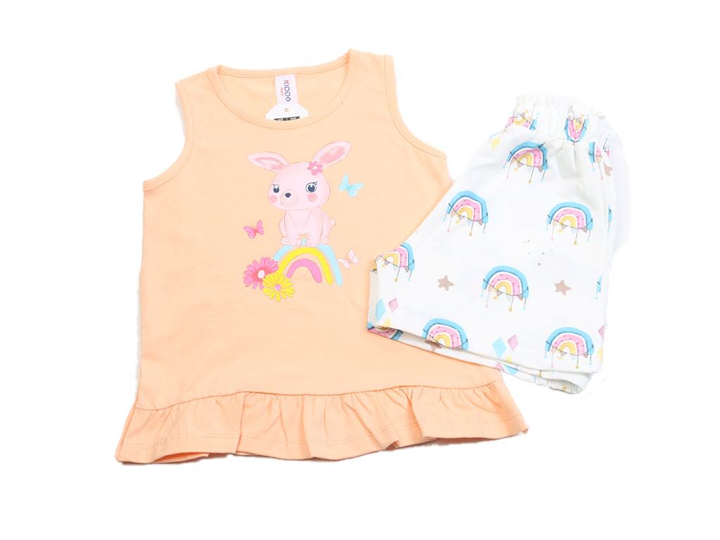 تاپ و شلوارک راحتی دخترانه طرح خرگوش کیدومکس kido max