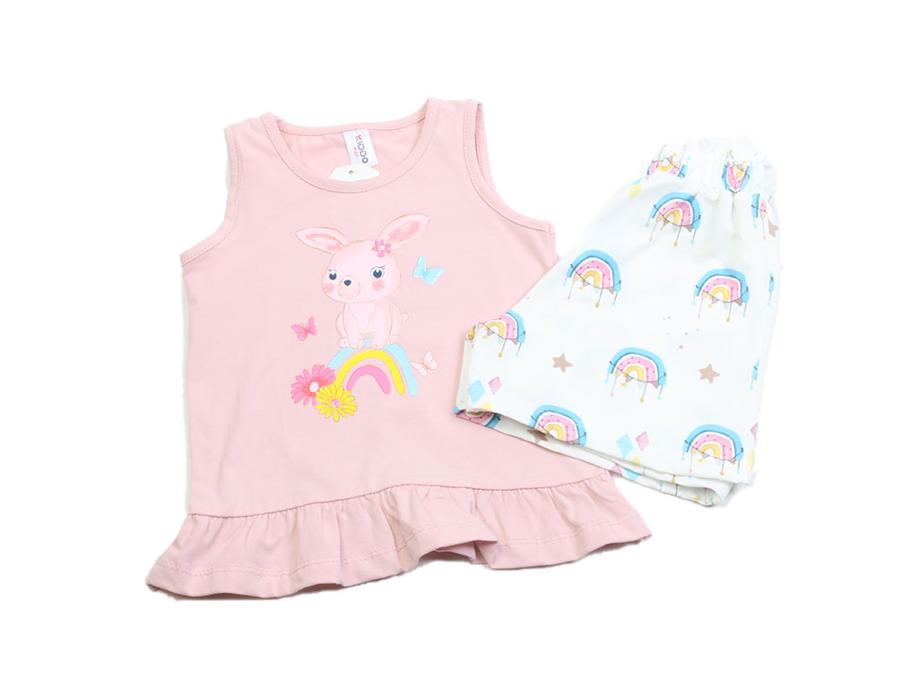 تاپ و شلوارک راحتی دخترانه طرح خرگوش کیدومکس kido max