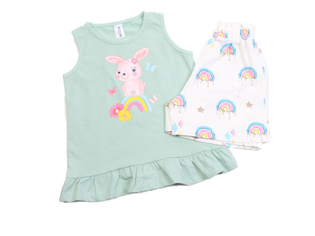 تاپ و شلوارک راحتی دخترانه طرح خرگوش کیدومکس kido max