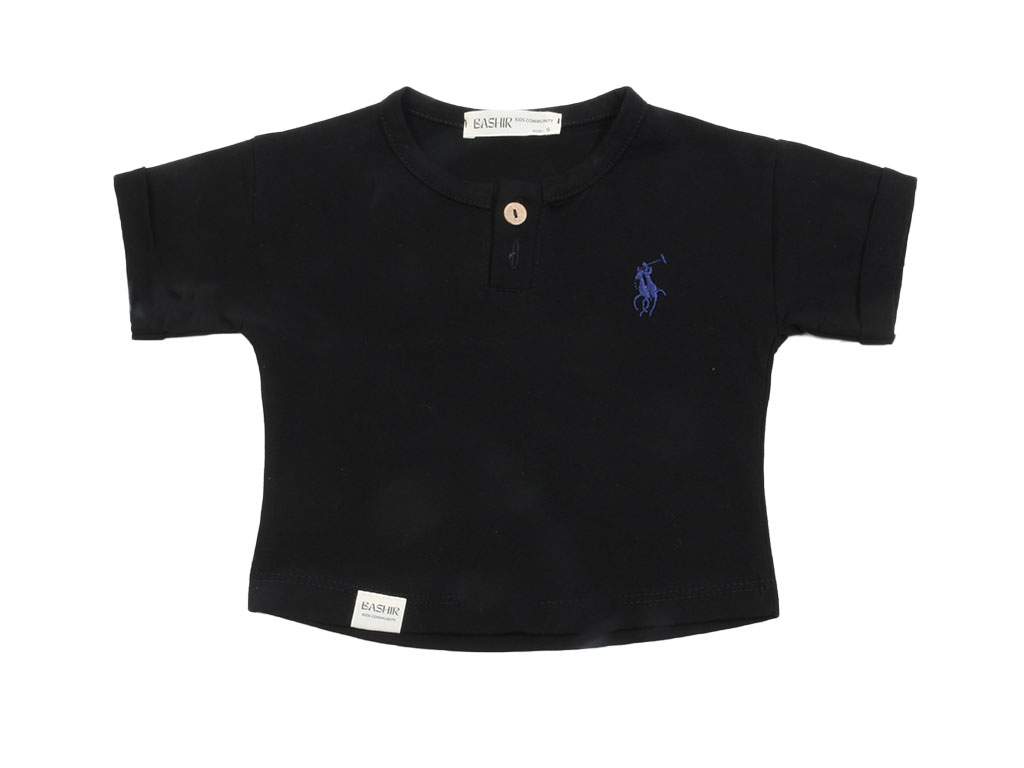 تیشرت آستین کوتاه بچه گانه مشکی رنگ بشیرBASHIR