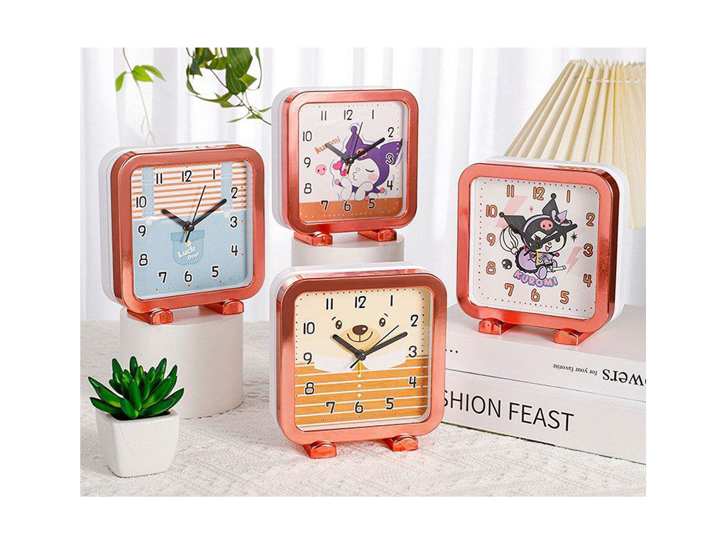 ساعت رومیزی اتاق کودک مدل مربع و زنگ دار