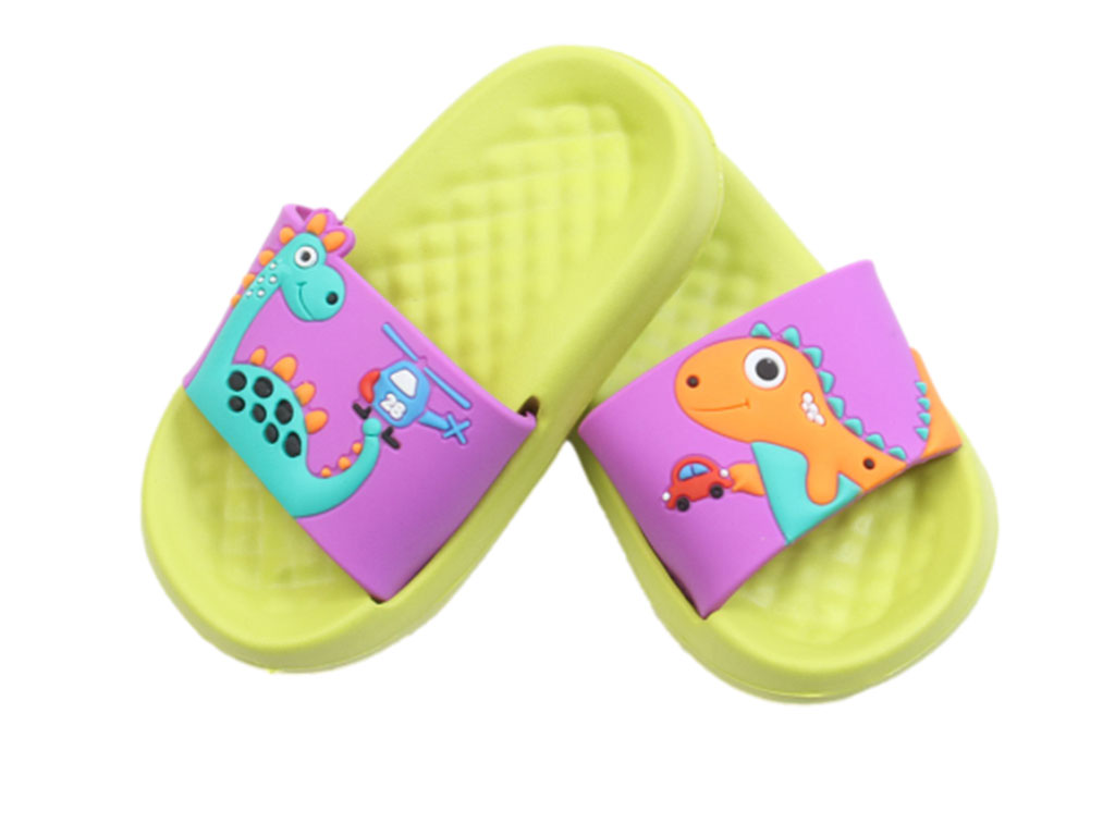 دمپایی مدل دارا بچه گانه طرح دایناسور پایون رنگ سبز