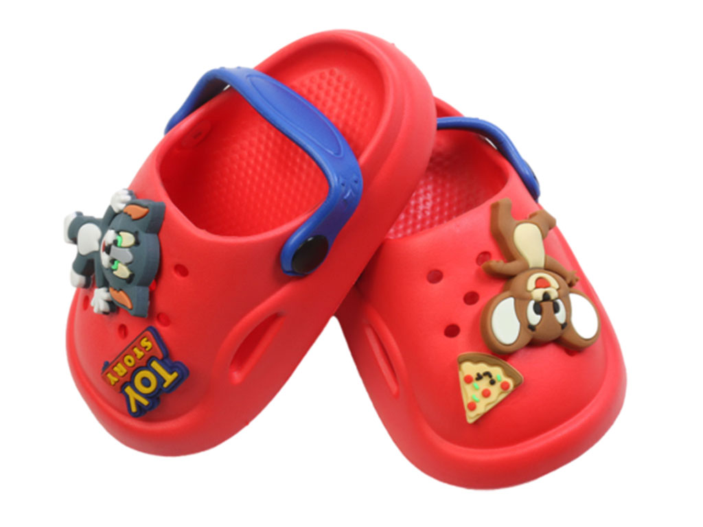 دمپایی پاستیل بچه گانه طرح تام و جری پایون رنگ قرمز