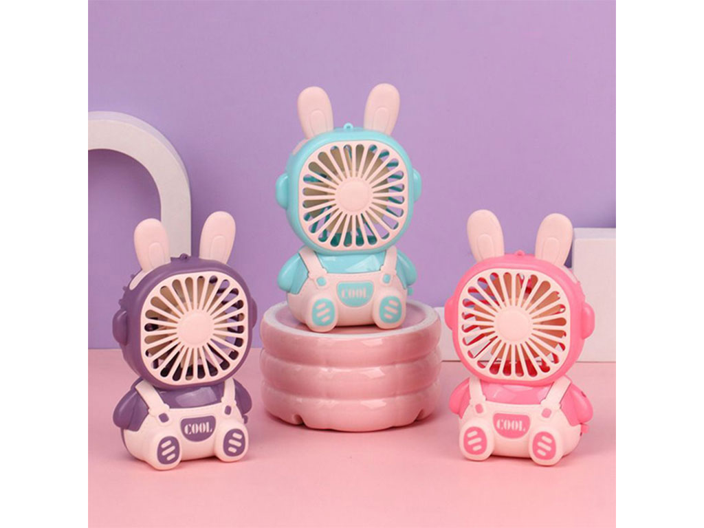 مینی فن شارژی (مینی پنکه رومیزی) تک سرعت مدل cool animals طرح خرگوش