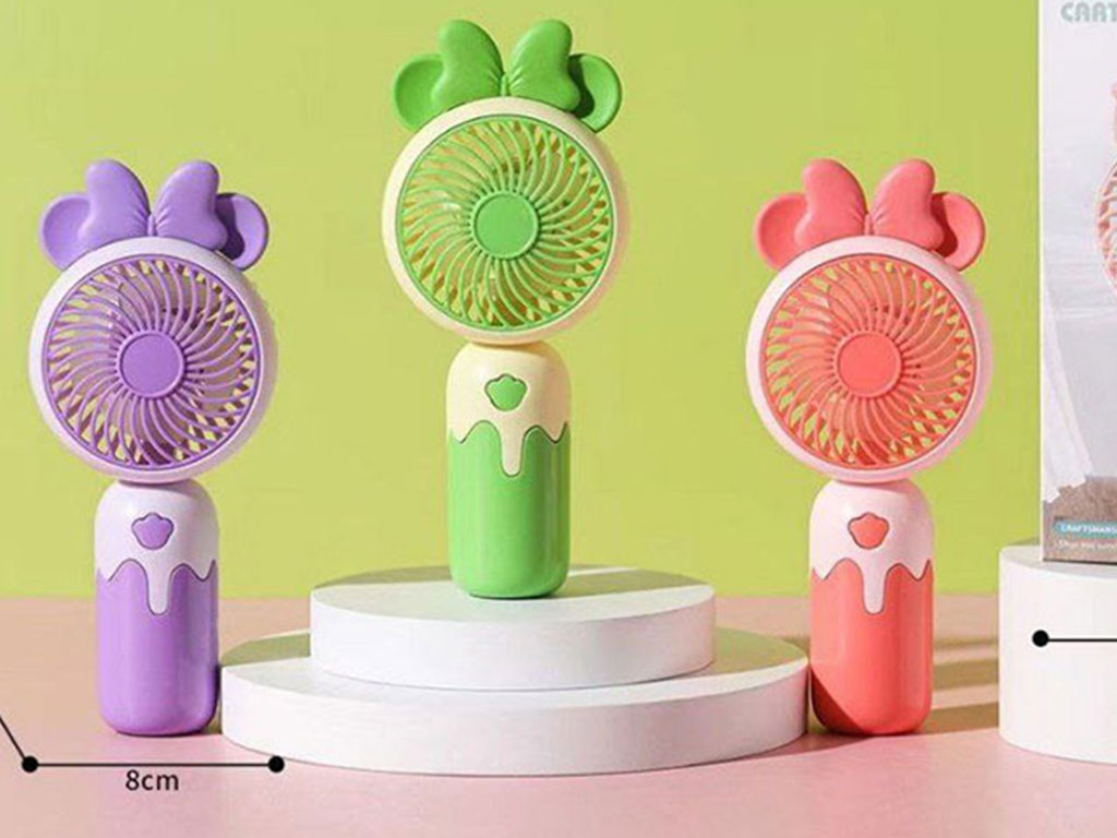 مینی فن شارژی (مینی پنکه رومیزی) تک سرعت طرح کیتی