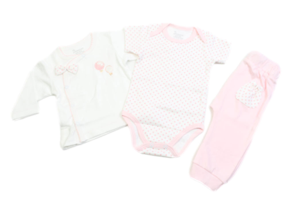 ست سه تکه نوزادی دخترانه خالدار طرح بادکنک دانالو Danaloo