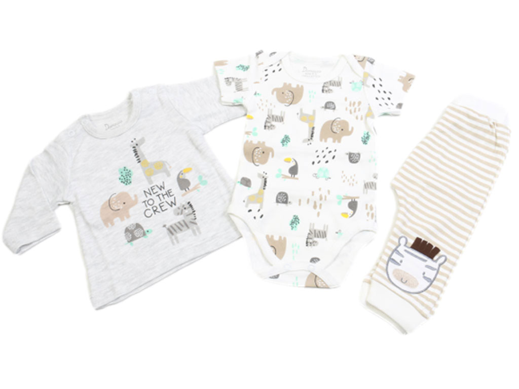 ست 3 تکه بیمارستانی نوزادی پسرانه طرح حیوانات دانالو Danaloo