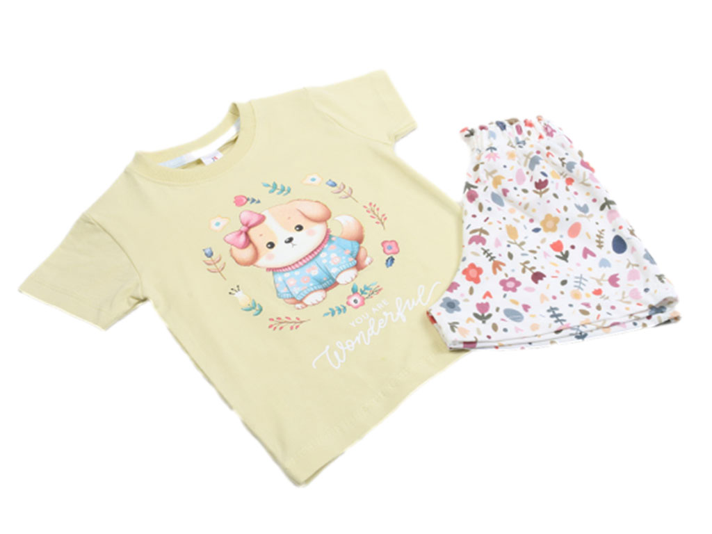 تیشرت و شلوارک دخترانه طرح دار کیدومکس kido max