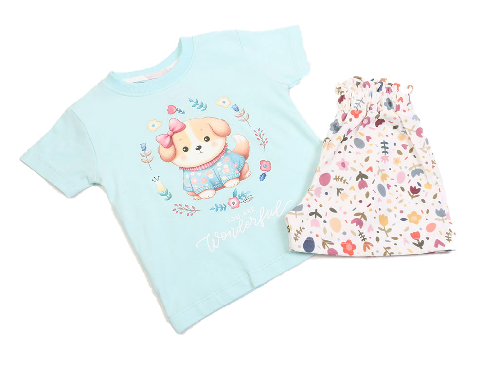 تیشرت و شلوارک دخترانه طرح دار کیدومکس kido max