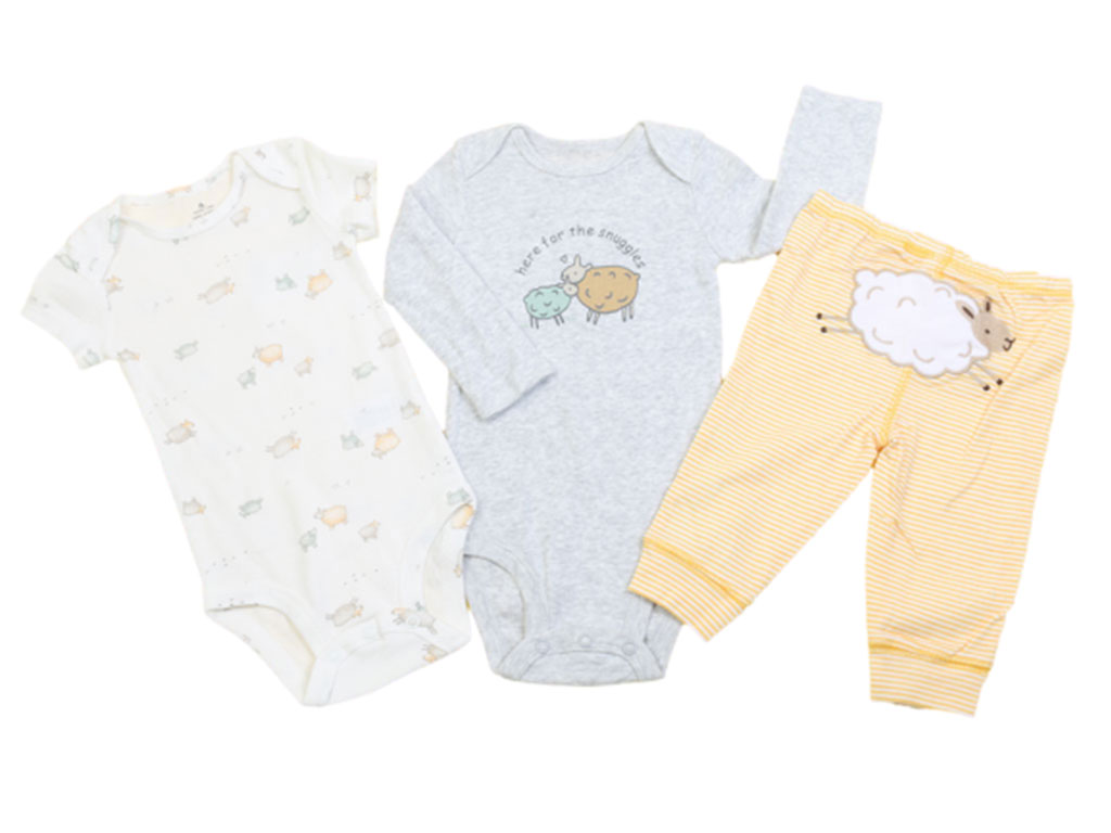 ست سه تکه بادی و شلوار دخترانه نوزادی طرح گوسفند کارترز Carters