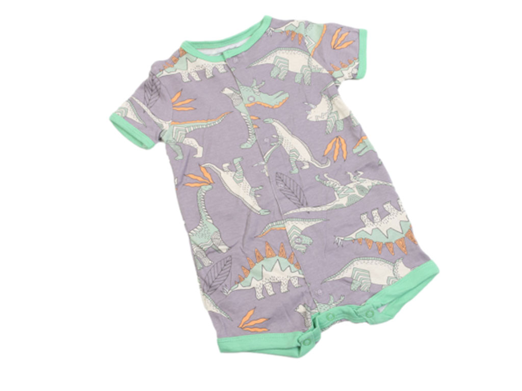 رامپر نوزادی پسرانه طوسی رنگ طرح دایناسور کارترز carters