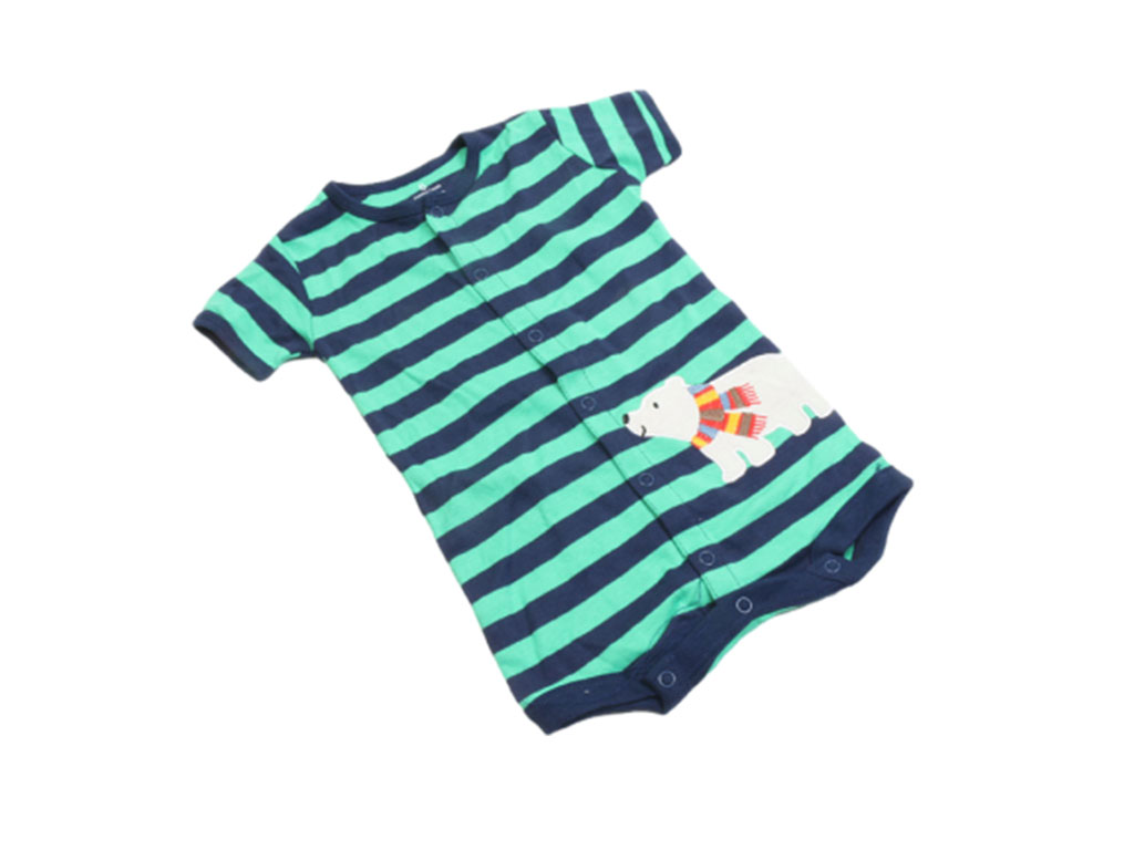 رامپر نوزادی پسرانه با طرح راه راه رنگی و خرس قطبی کارترز carters