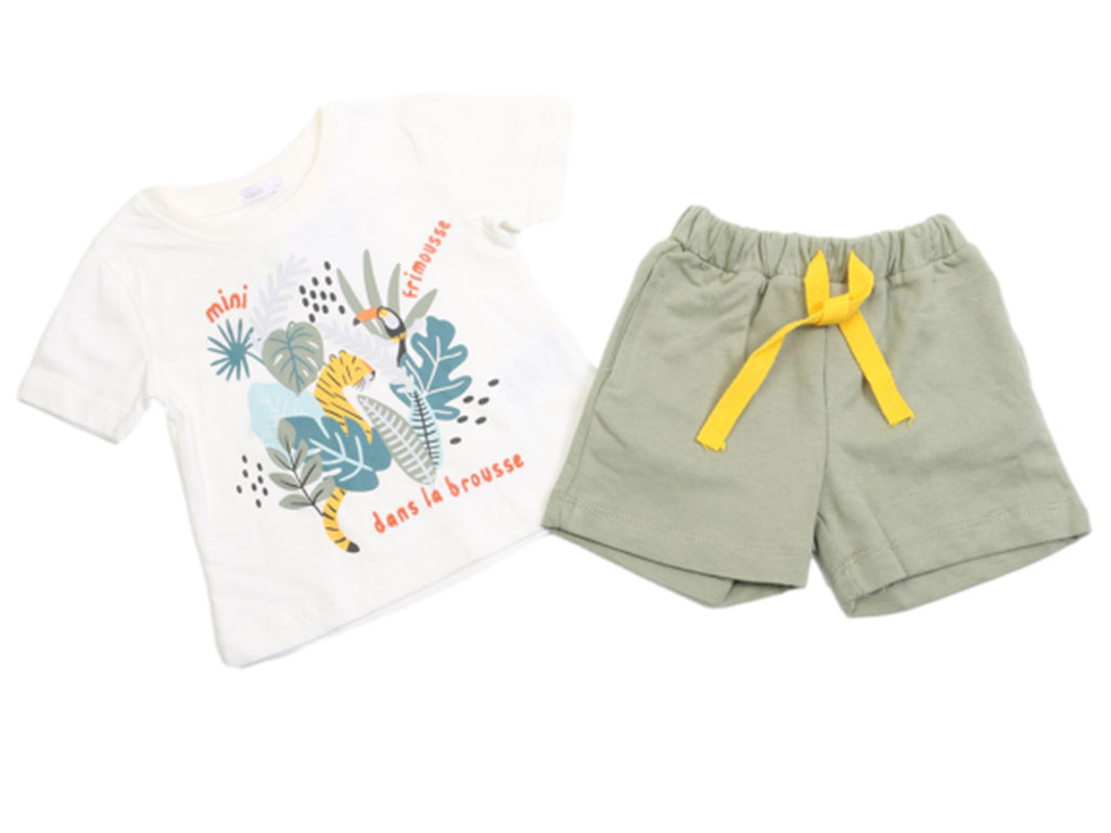 تیشرت و شلوارک راحتی نوزادی دخترانه طرح حیوانات پاپو papo